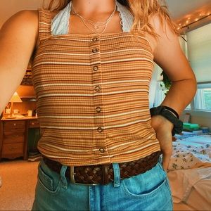 American Eagle Orange Striped Tank